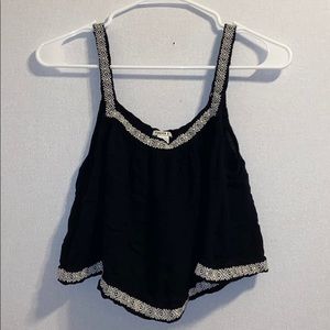 Forever 21 Black & White Trim Crop Top, Size Small